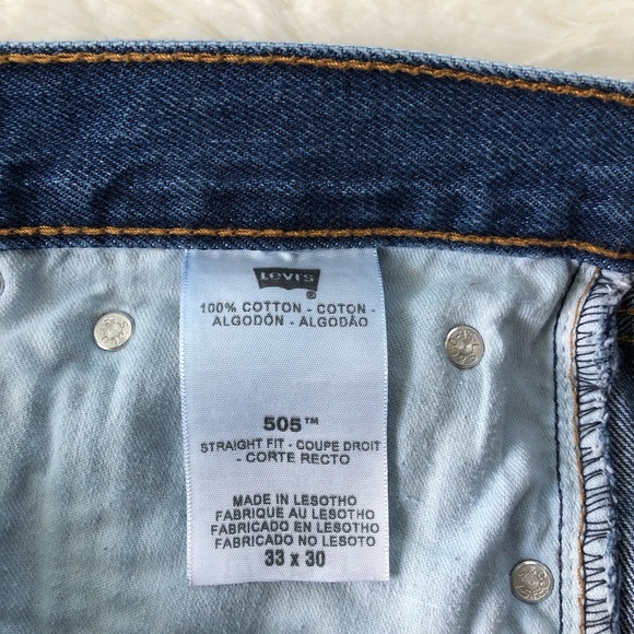 LEVIS • 505 Straight Fit Jeans W33 L30 Dark Stonewash - Picture 7 of 15